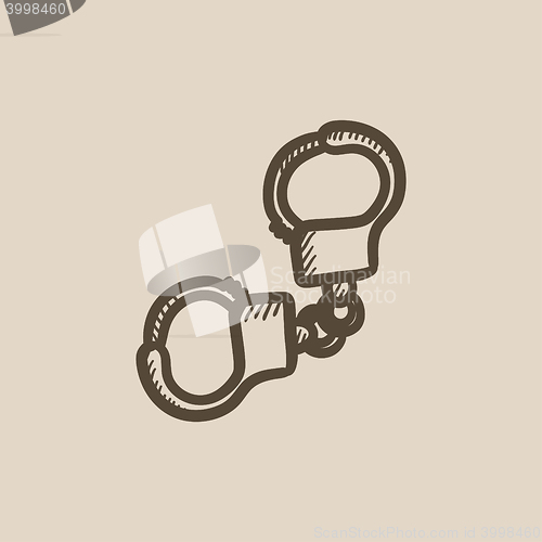 Image of Handcuffs sketch icon.