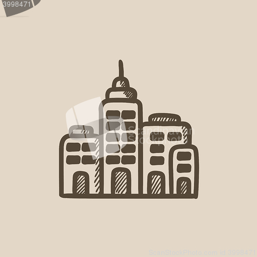 Image of Residential buildings sketch icon.