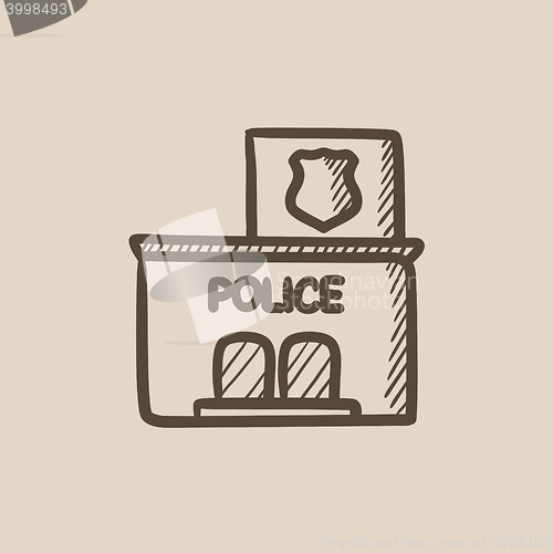 Image of Police station  sketch icon.