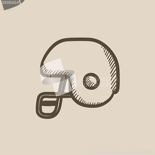 Image of Hockey helmet sketch icon.