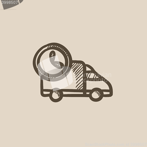 Image of Delivery truck sketch icon.