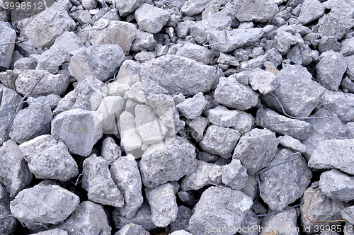 Image of Building debris - the broken stones of the destroyed building