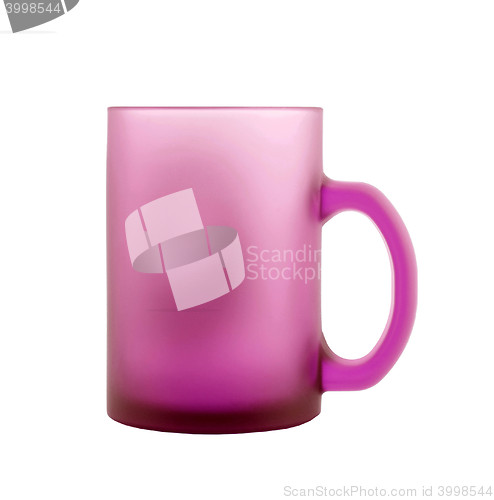 Image of pink coffee mug isolated on white background