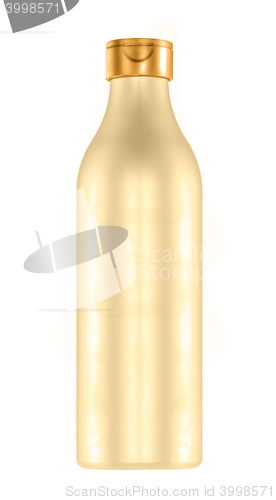 Image of Orange shampoo bottle. Isolated on white background