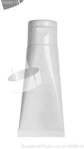 Image of White cosmetic tube with cream isolated on white background