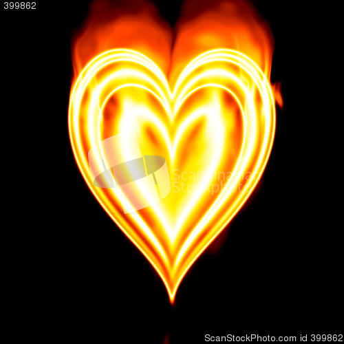 Image of heart on fire