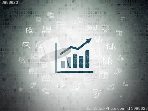 Image of News concept: Growth Graph on Digital Data Paper background