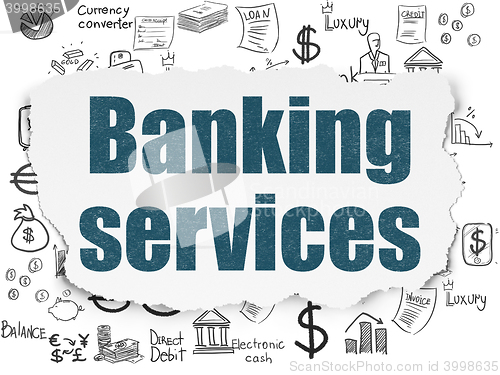 Image of Banking concept: Banking Services on Torn Paper background