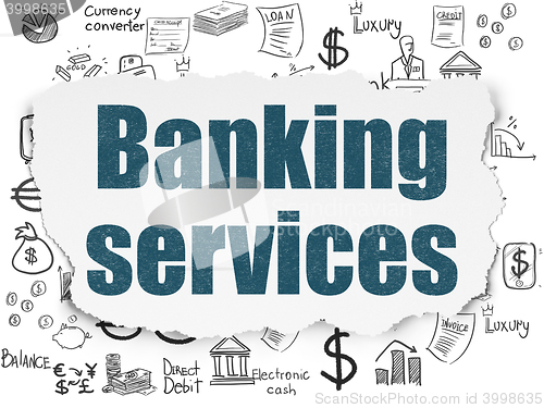 Image of Banking concept: Banking Services on Torn Paper background