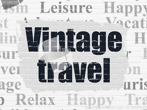 Image of Vacation concept: Vintage Travel on wall background