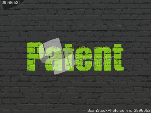 Image of Law concept: Patent on wall background