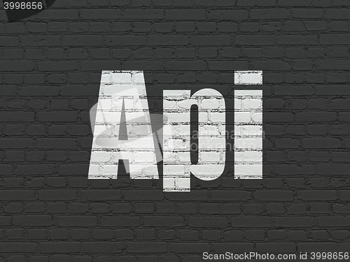 Image of Programming concept: Api on wall background