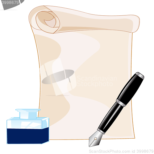 Image of Paper and ink with feather