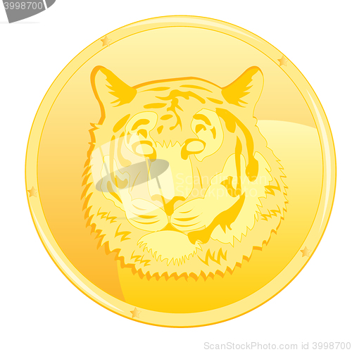 Image of Coin with scene of the tiger