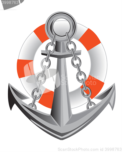 Image of Anchor and life buoy