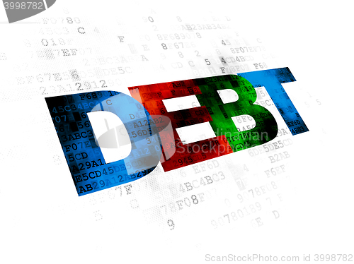 Image of Finance concept: Debt on Digital background