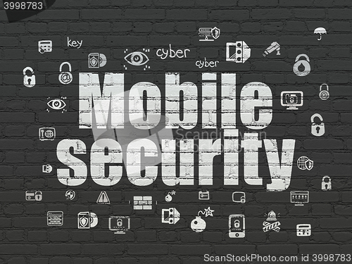 Image of Safety concept: Mobile Security on wall background