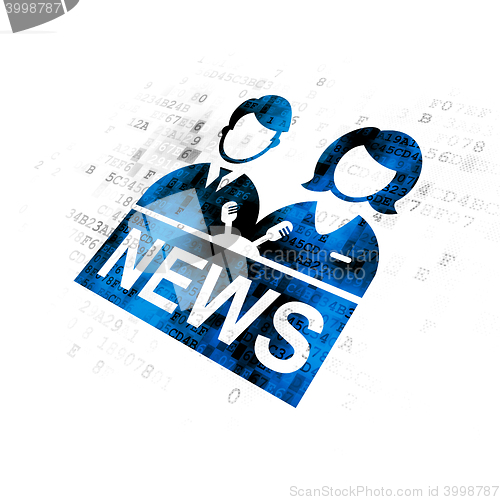 Image of News concept: Anchorman on Digital background