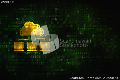 Image of Cloud technology concept: Cloud Network on digital background