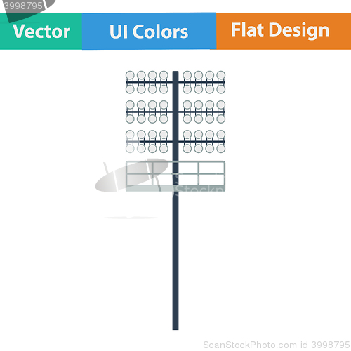 Image of Flat design icon of football  light mast