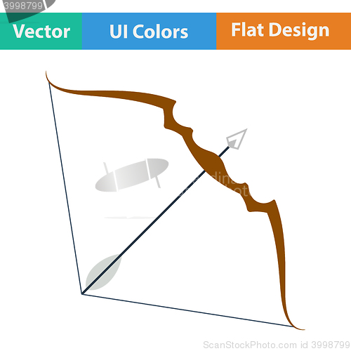 Image of Flat design icon of bow and arrow