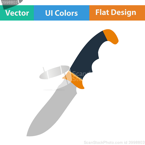 Image of Flat design icon of hunting knife
