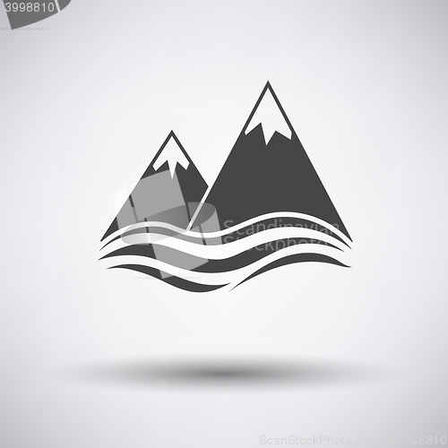 Image of Snow peaks cliff on sea icon