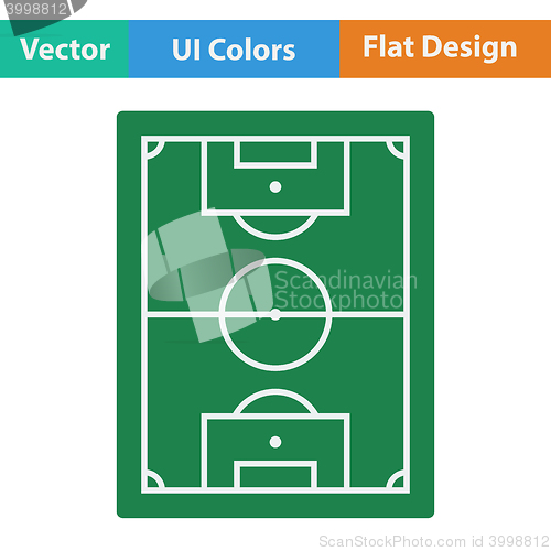 Image of Flat design icon of football field