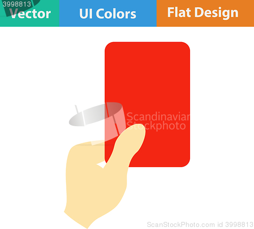 Image of Icon of football referee hand with red card