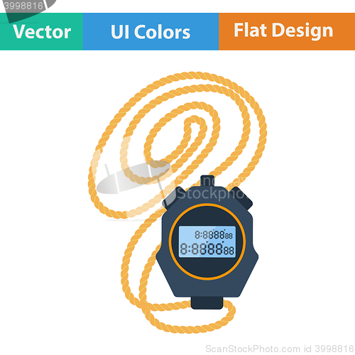 Image of Flat design icon of stopwatch