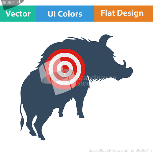 Image of Icon of boar silhouette with target
