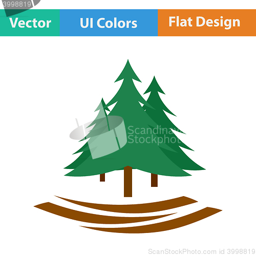Image of Flat design icon of fir forest 