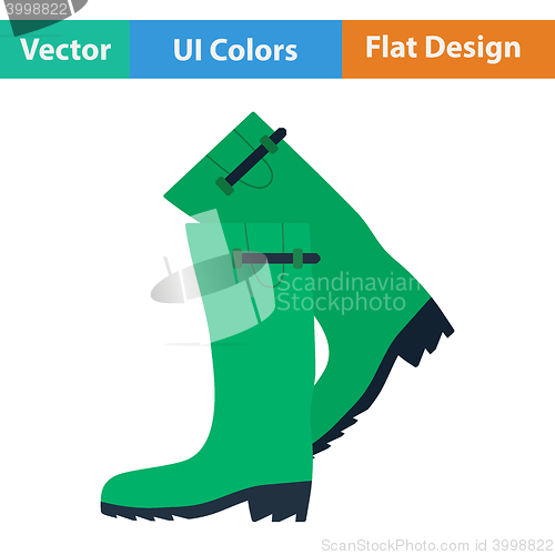 Image of Flat design icon of hunter\'s rubber boots