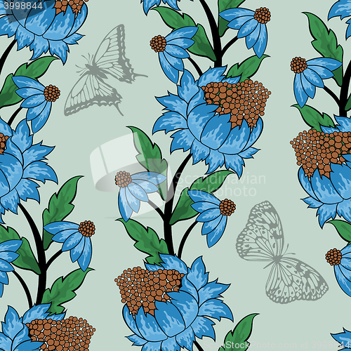 Image of Seamless floral ornate  pattern