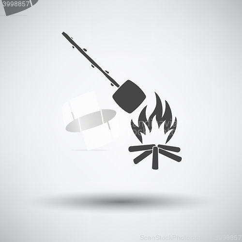 Image of Camping fire with roasting marshmallo  icon