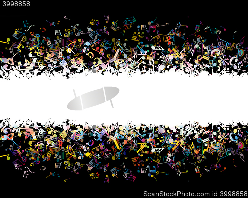 Image of Musical background from  colorful notes