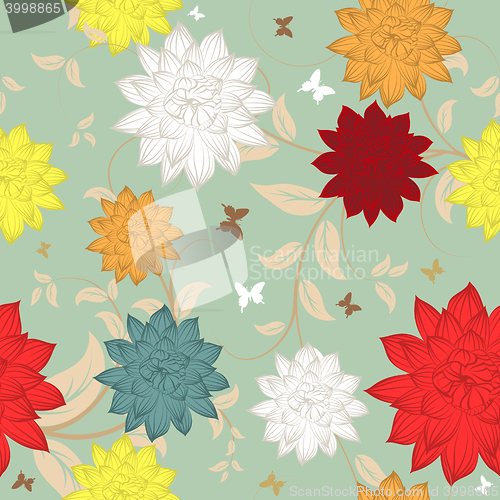 Image of Seamless floral ornate  pattern