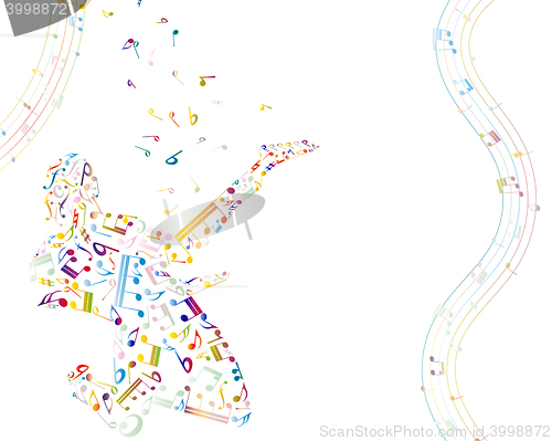 Image of Musical background with guitarist 