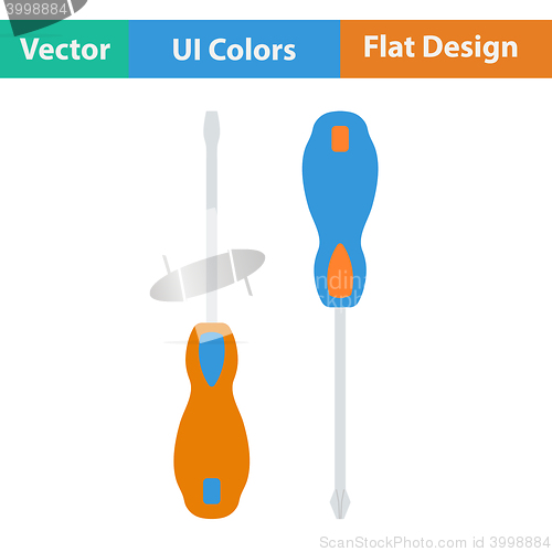 Image of Flat design icon of screwdriver