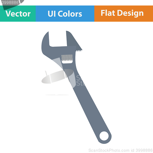 Image of Flat design icon of adjustable wrench