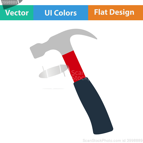 Image of Flat design icon of hammer