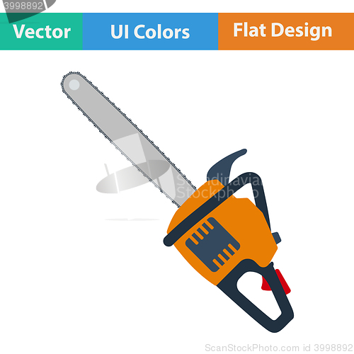 Image of Flat design icon of chain saw