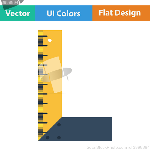 Image of Flat design icon of setsquare