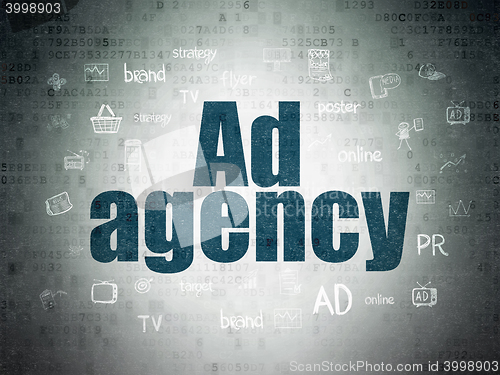 Image of Marketing concept: Ad Agency on Digital Data Paper background