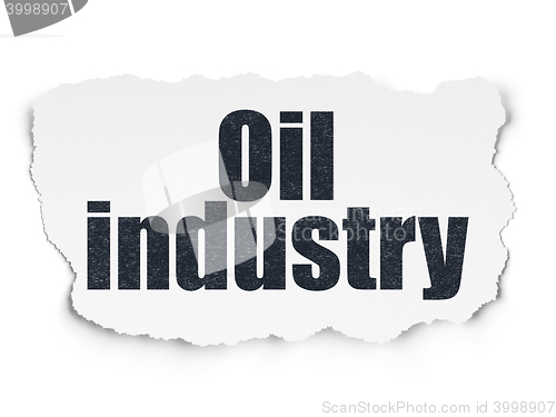 Image of Manufacuring concept: Oil Industry on Torn Paper background