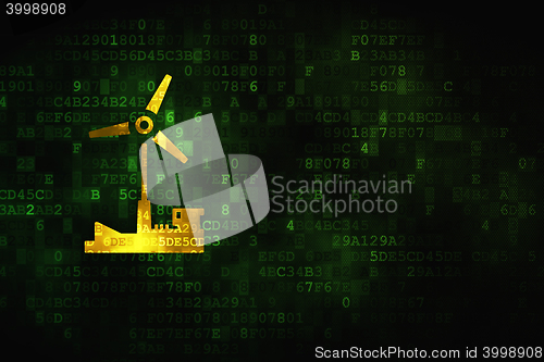 Image of Manufacuring concept: Windmill on digital background
