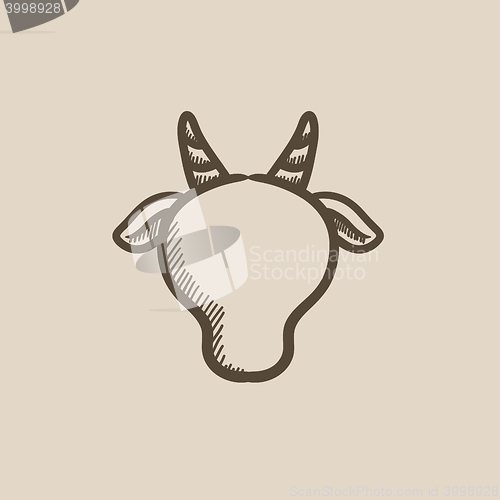 Image of Cow head sketch icon.