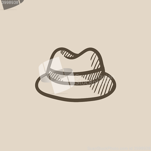 Image of Classic hat sketch icon.