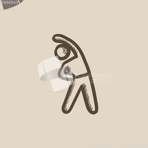 Image of Man making exercises sketch icon.
