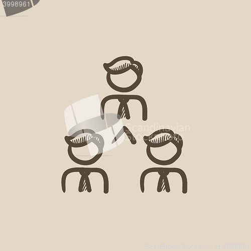 Image of Business team sketch icon.